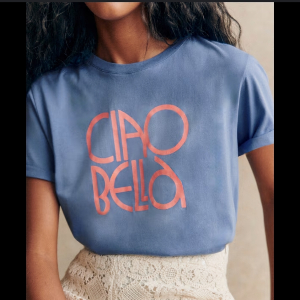 Sézane "Ciao Bella" T-Shirt, Size M